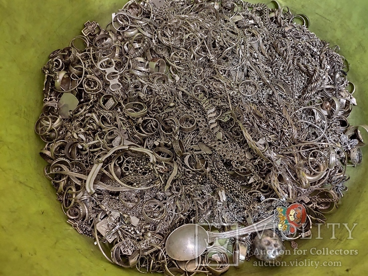 Лом ювелирных изделий серебро вес 4170 г, фото №5