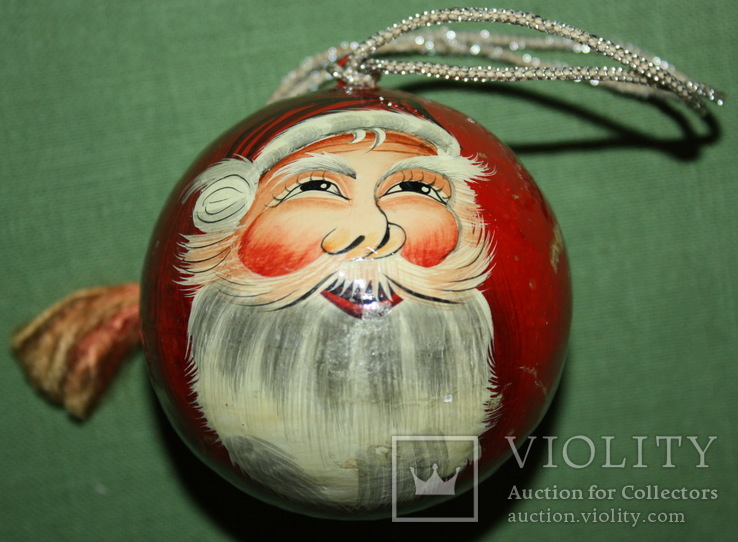 Новогодний шар с Дедом Морозом,ГДР., фото №4