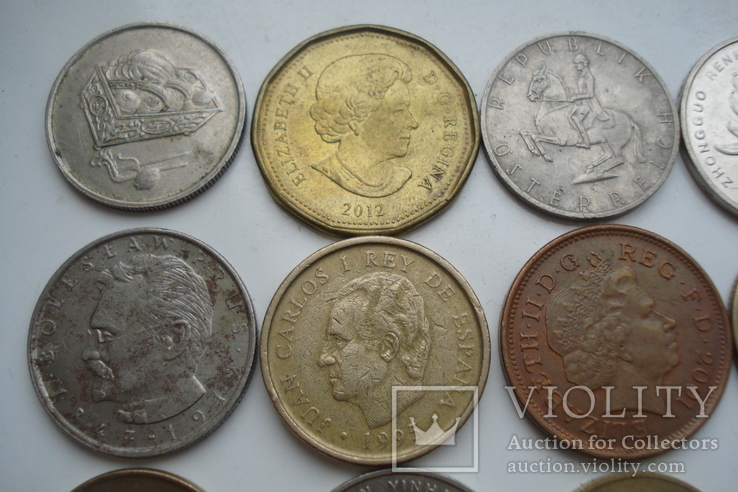 Монеты иностранные- 33 шт.+ 1 жетон, фото №4