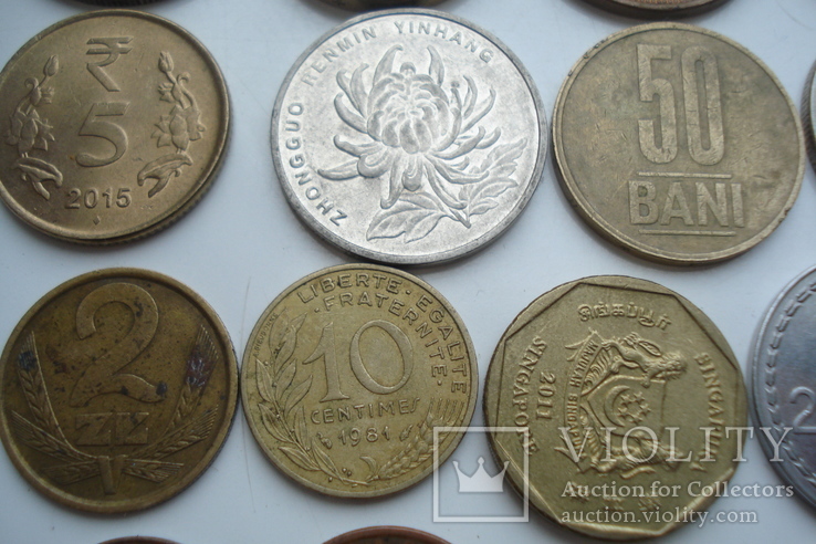 Монеты иностранные- 33 шт.+ 1 жетон, фото №5