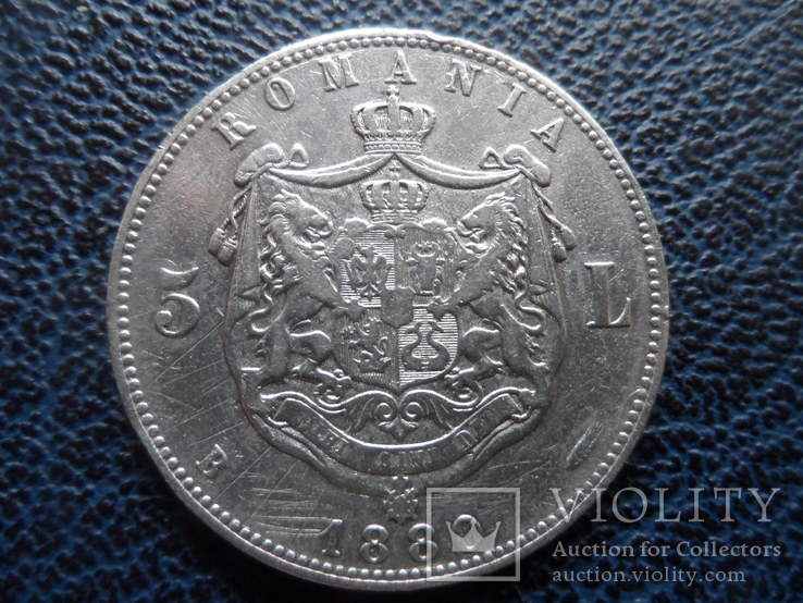 5 лей  1880  Румыния  серебро   (,11.7.1)~