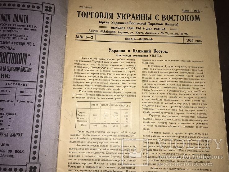 1926 Торговля Украины с Востоком, фото №3