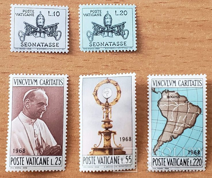 Ватикан марки 1968, фото №2