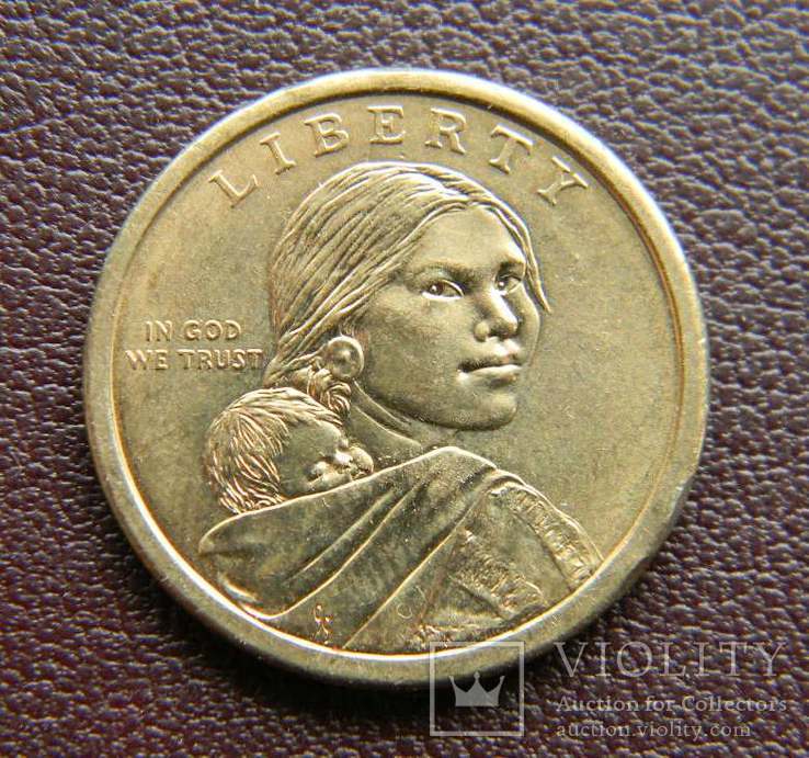 США 1 доллар 2009, Сакагавея Индианка, фото №3
