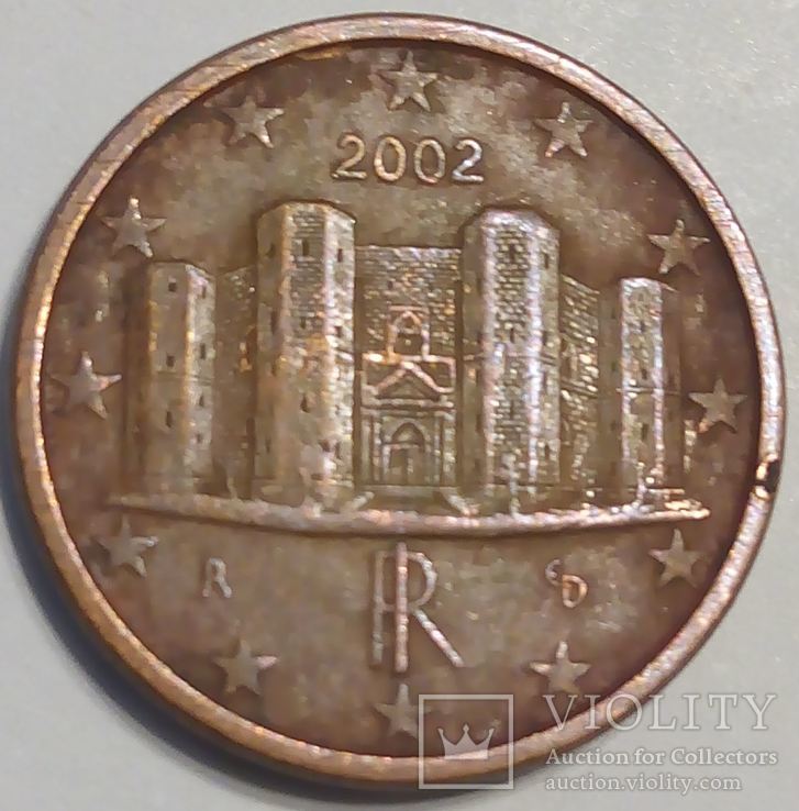 Италия 1 евроцент 2002, фото №3