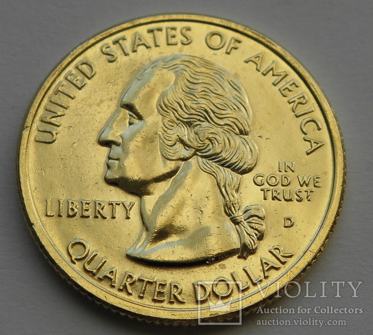 США 25 центов Позолота 1999 Джорджия, фото №3