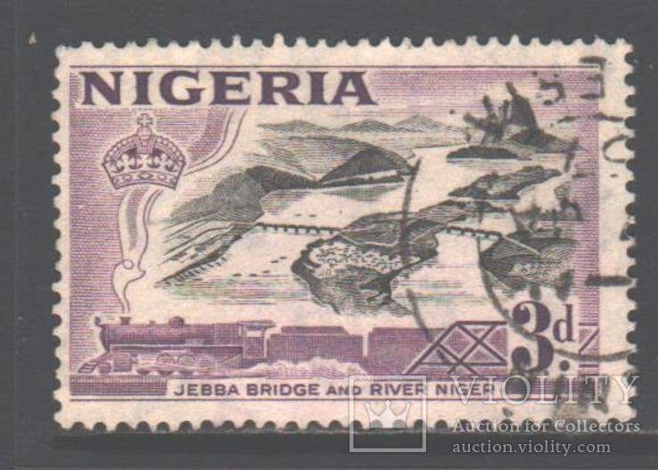 Брит. колонии. Нигерия. 1953. Река, мост, 3 п., гаш.