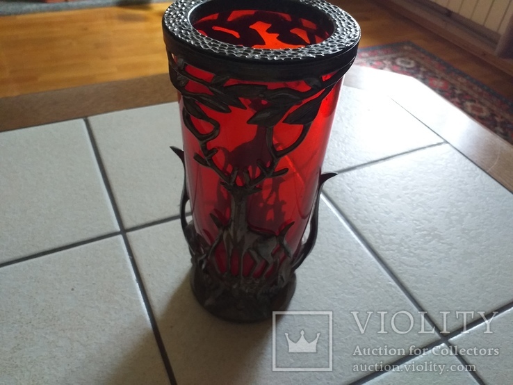 Красная ваза с оленями, фото №2