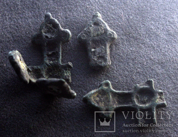 Фрагменты крестов Киевского типа 3 шт. Лот 4774, фото №2