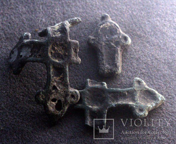 Фрагменты крестов Киевского типа 3 шт. Лот 4774, фото №3