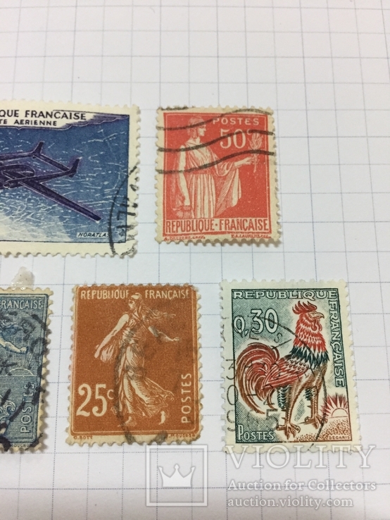 Франция. Авиапочта и другие старые марки. Гашение, фото №6