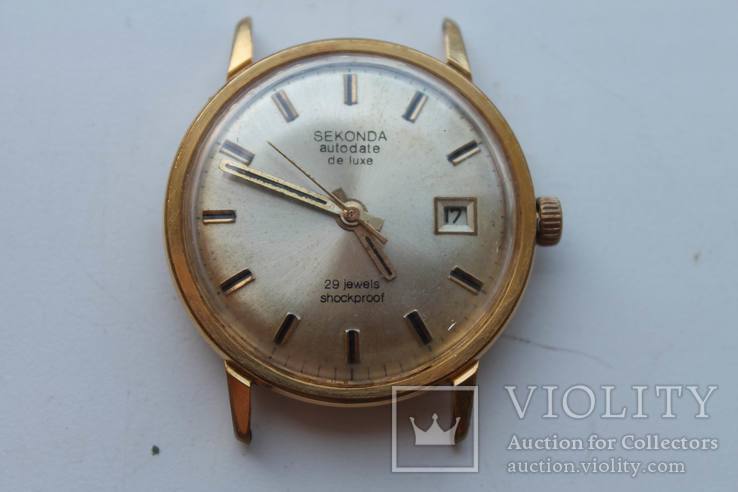 Часы Sekonda Autodate de luxe (Poljot), 1 МЧЗ, 29 камней, автоподзавод, AU20, фото №2