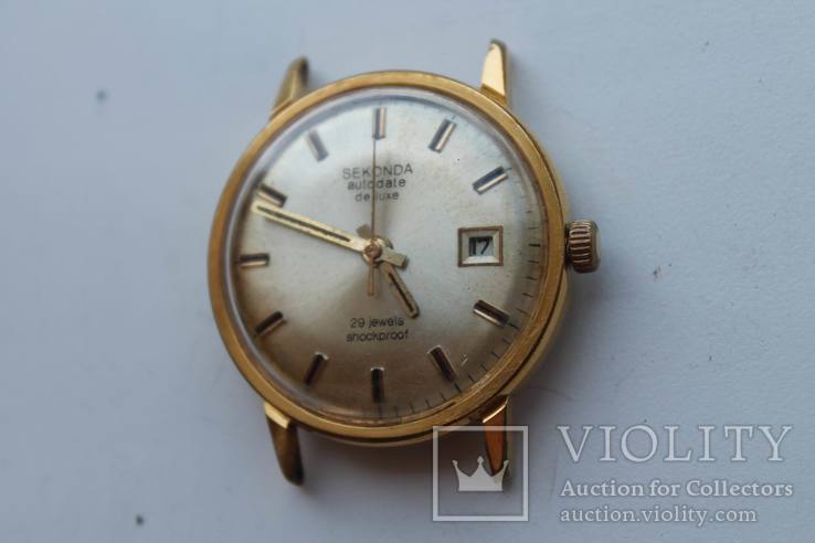 Часы Sekonda Autodate de luxe (Poljot), 1 МЧЗ, 29 камней, автоподзавод, AU20, фото №4