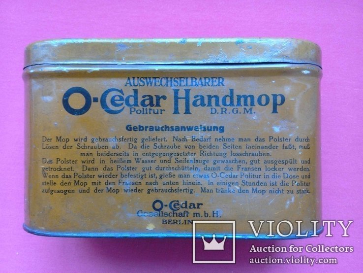 O-Cedar швабра в жестяной коробке. Германия 20е-30е годы ХХв., фото №4