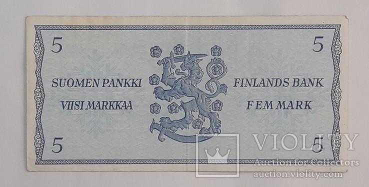 Финляндия 5 марок 1963 год, фото №3