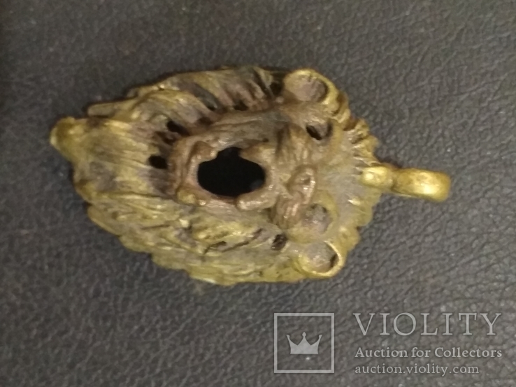 Лев голова брелок коллекционная миниатюра бронза, фото №7