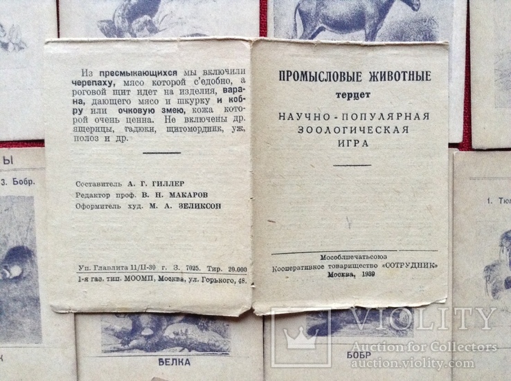 Терцет-промысловые животные 1939г, фото №4