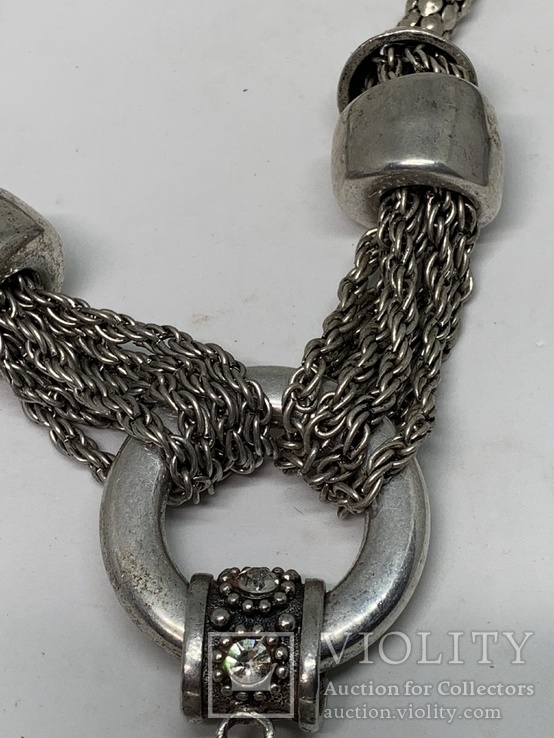 Большое серебристое ожерелье с Англии 172 грамма, фото №4
