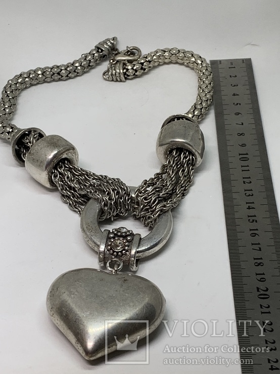 Большое серебристое ожерелье с Англии 172 грамма, фото №6