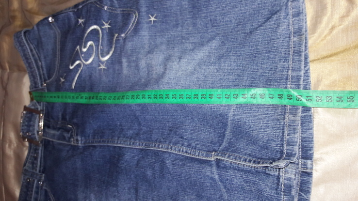 Юбка джинс размер 46/ 29. Вышивка., фото №5