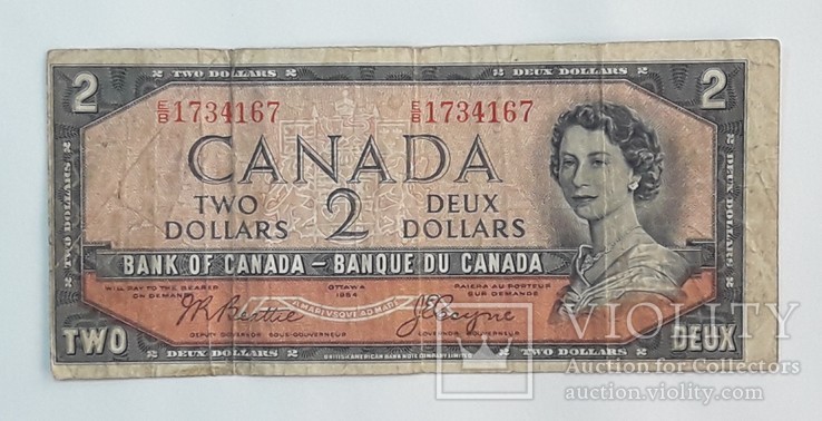 Канада 2 доллара 1954 год, фото №2