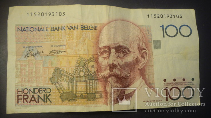 100 франків Бельгія 1982