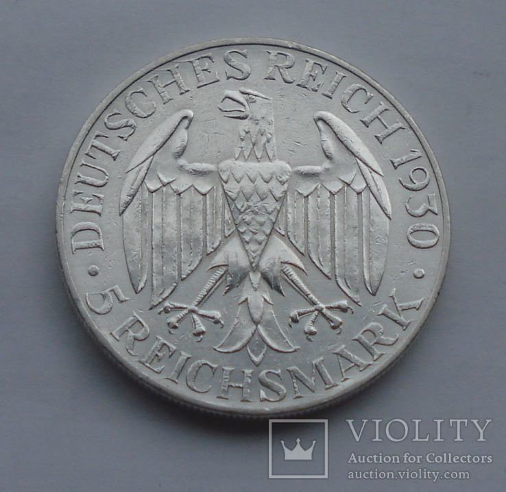1930 г - 5 марок Германии,Цеппелин,серебро, фото №11