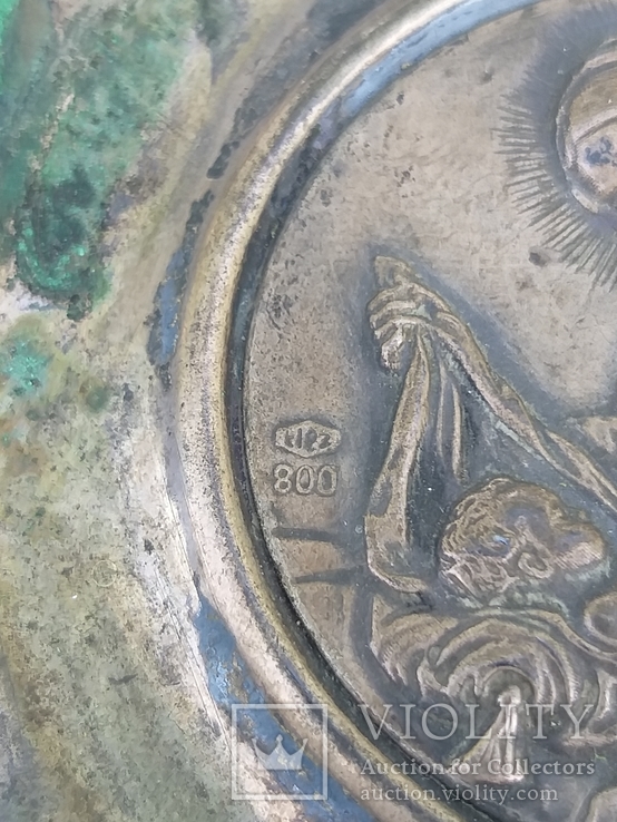 Старая серебряная иконка 800пр. 24г, фото №5