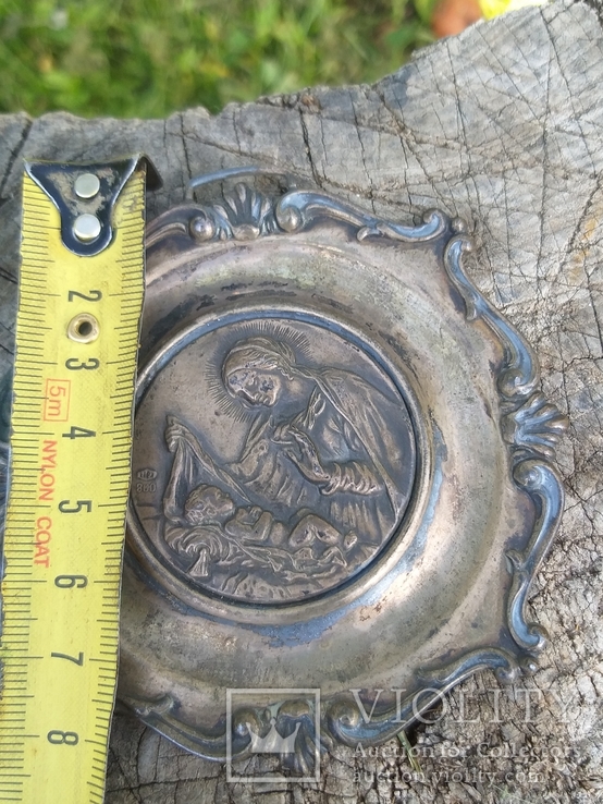 Старая серебряная иконка 800пр. 24г, фото №6