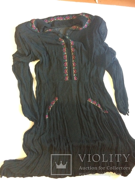 Платье с вышивкой для концертов (старинное, крепдешин), фото №2