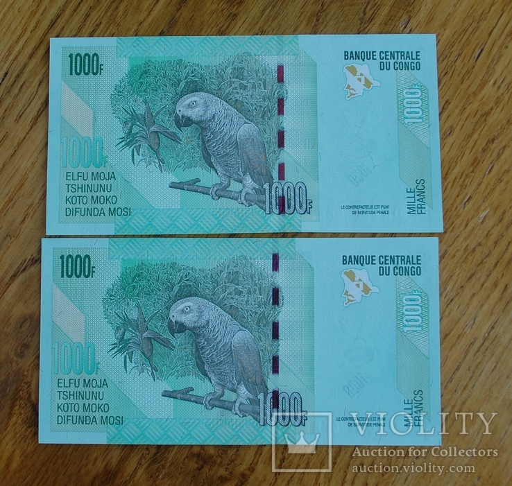 Конго 1000 франков  -  2 штуки, фото №2