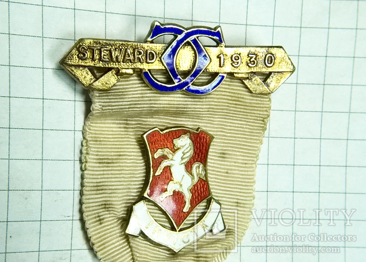 Масонский знак STEWARD. Серебро. RMIG 1930 г., фото №6