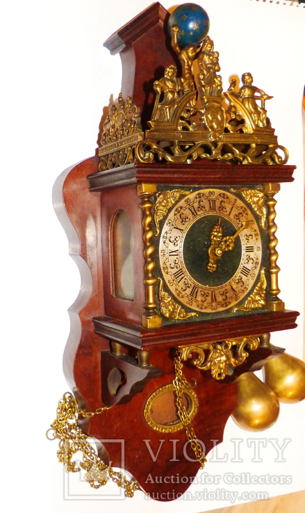 Старинные настенные часы с атлантом. Голландия --  61  х 26 см, фото №2