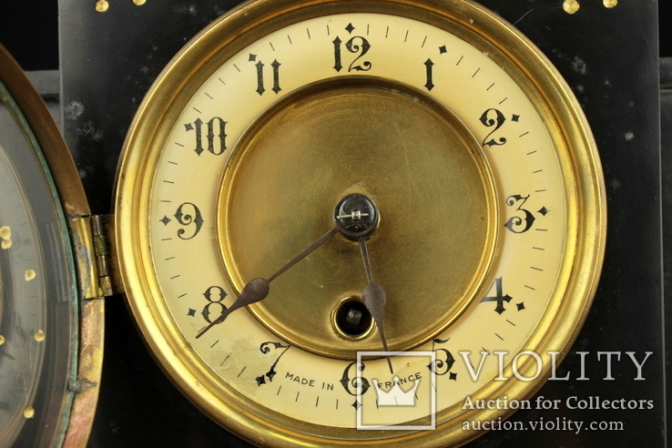 Каминные мраморные часы Manufacture d'Horlogerie de Béthune. Ампир. Франция (0290), фото №5
