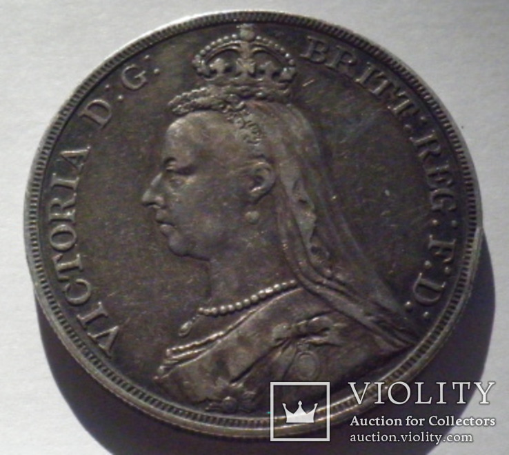 Крона Англии, Виктория, серебро., фото №4