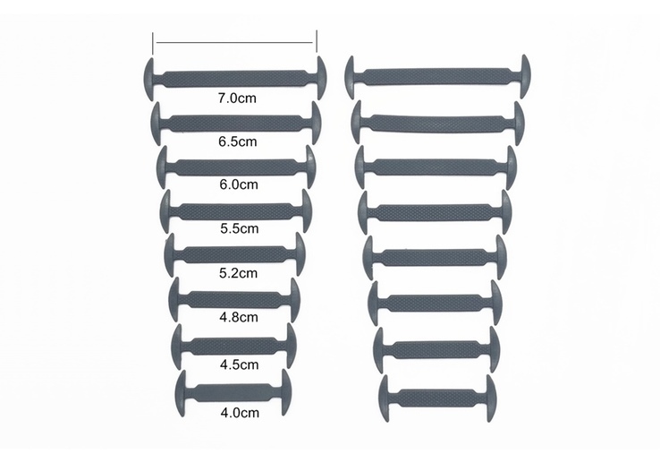 Силиконовые шнурки серые 16 штук, фото №3