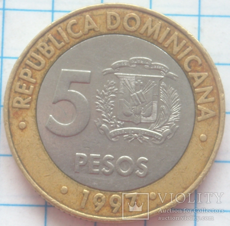  5 песо, Доминикана, 1997г.
