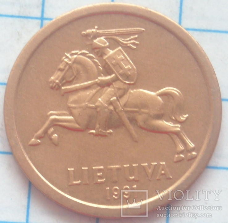  10 центов, Литва, 1991г., фото №2