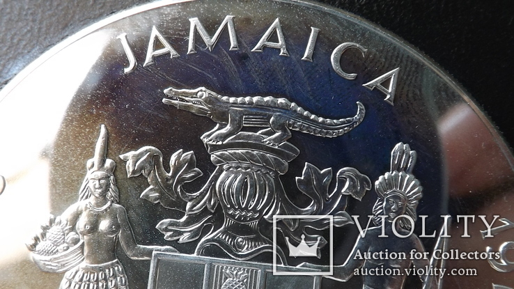 Ямайка 25 доларів 1978 Срібло коронация (63мм) (136г), фото №7