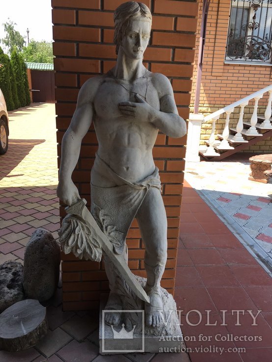 Cкульптура из камня Юный воин 190см, фото №4