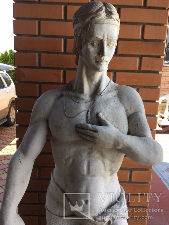 Cкульптура из камня Юный воин 190см, фото №11