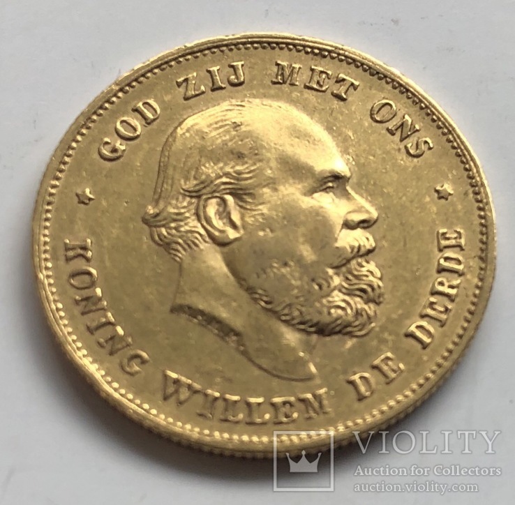 10 гульденов 1875 год Нидерланды золото 6,72 грамм 900’