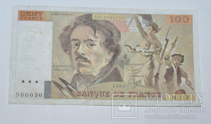 100 франков Франция 1986