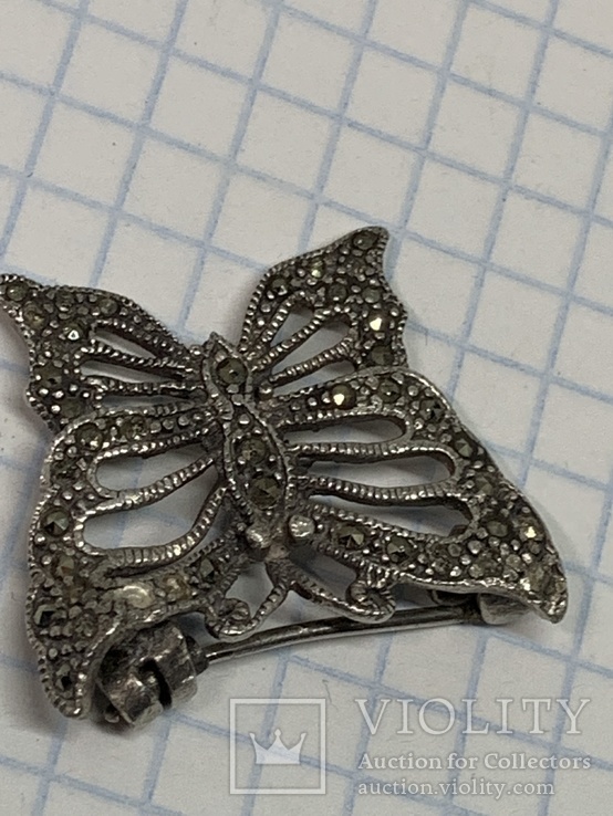 Винтажная брошь в виде бабочи из Англии (серебро), фото №5