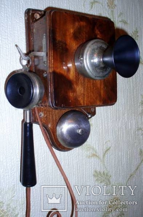 Телефон антикварный настенный ,Германия ,1905 год, фото №5