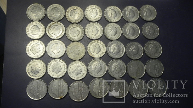 25 центів Нідерланди (порічниця) 35шт, всі різні, фото №3