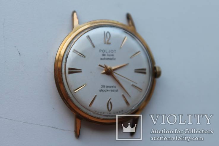 Часы Poljot de luxe, 1 МЧЗ, автоподзавод, 29 камней, AU20, фото №3
