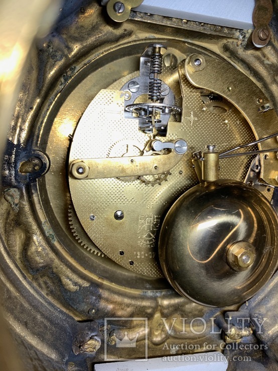 Итальянские старинные часы Imperial Verde Delle Alpi Marble, маркировка Franz Hermlе, фото №9