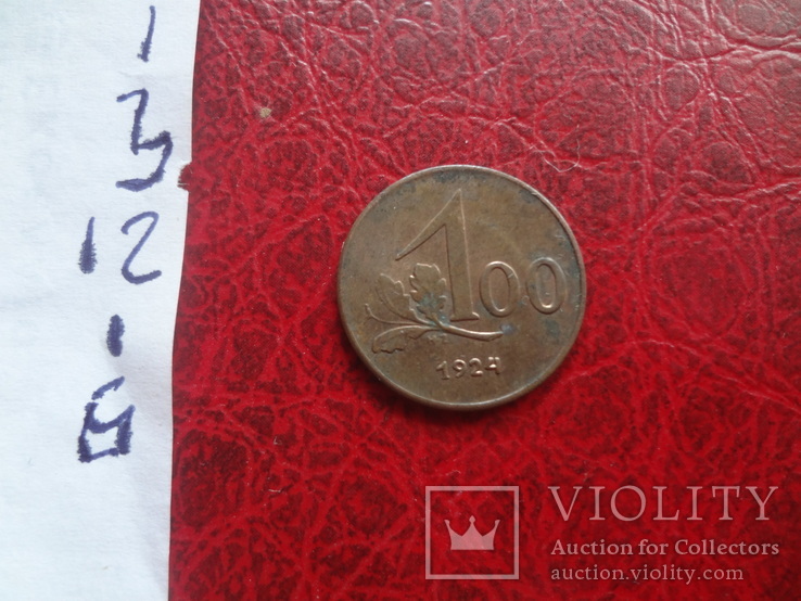 100 крон 1924 Австрия (,12.1.6)~, фото №4
