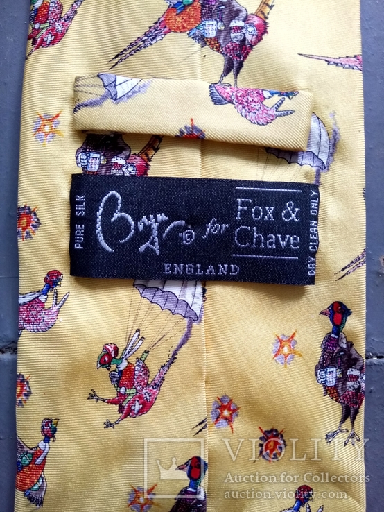 Шёлковый галстук, с фантастическими птицами, английский., фото №3